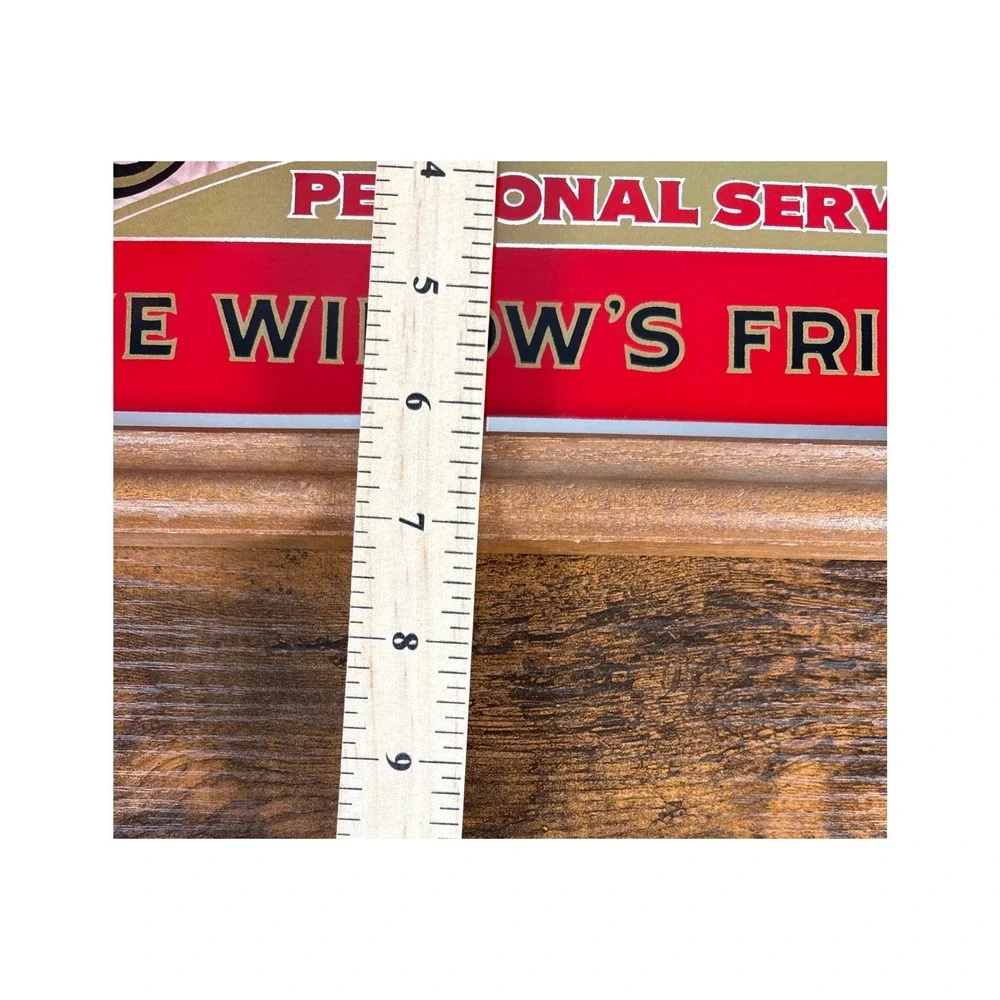 Vintage‎ Insurance The Widows Friend Advertising Mirror Wood Frame Bill Scanlon